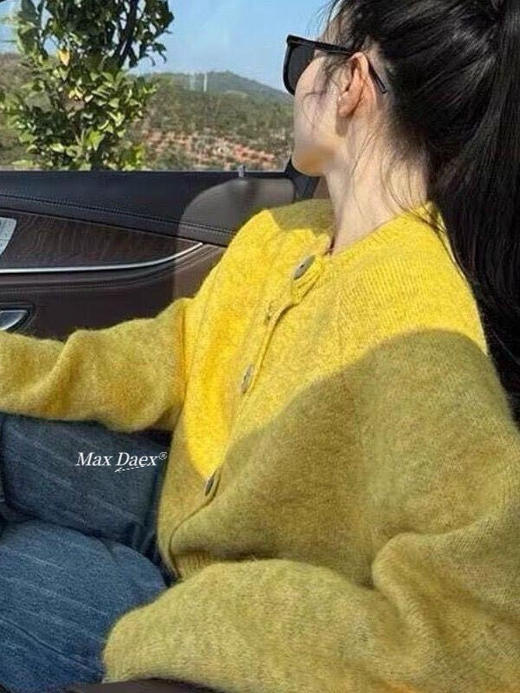 柠檬黄毛衣开衫 商品图1