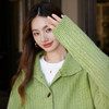 【11/14新品】熙世界可露丽绿色针织开衫女2025秋冬新款可露丽风长袖羊毛衣外套 商品缩略图3