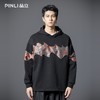 PINLI品立2025秋季新款男士连帽提花拼接落肩宽松套头卫衣上衣潮B253109099 商品缩略图0