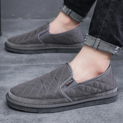 D111303冬季男士一脚蹬雪地鞋2025新款低帮加绒保暖棉鞋 商品图1