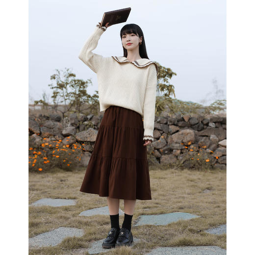 鹿向南《镜花月梦》 法式蛋糕裙a字半身裙女2025秋冬新款中长裙子 商品图0