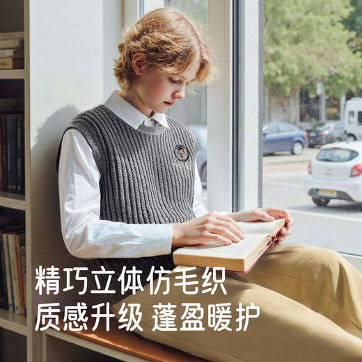 英氏儿童毛衫春秋季男童毛织背心保暖百搭复古男宝宝背心毛衣新款 商品图1