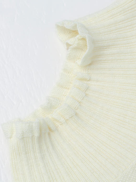 黑色半高领珍珠装饰针织衫，木耳边设计 + 泡泡袖 + 软糯质感，解锁冬日通勤与约会的精致气质与保暖穿搭 商品图2