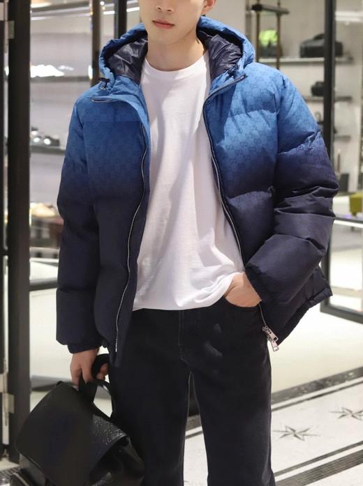 男款渐变印花羽绒棉服la012 商品图3
