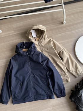 D111371秋季男士连帽加绒加厚夹克休闲棉服时尚拉链外套