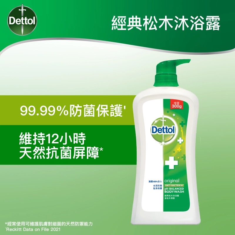 港版滴露Dettol 经典松木清香沐浴露 950g