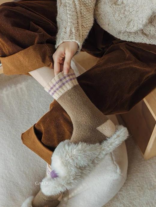 D111353一组八双装秋冬加厚毛圈中筒袜男女同款 商品图10