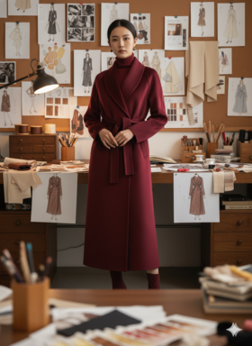 超长双面手工大衣