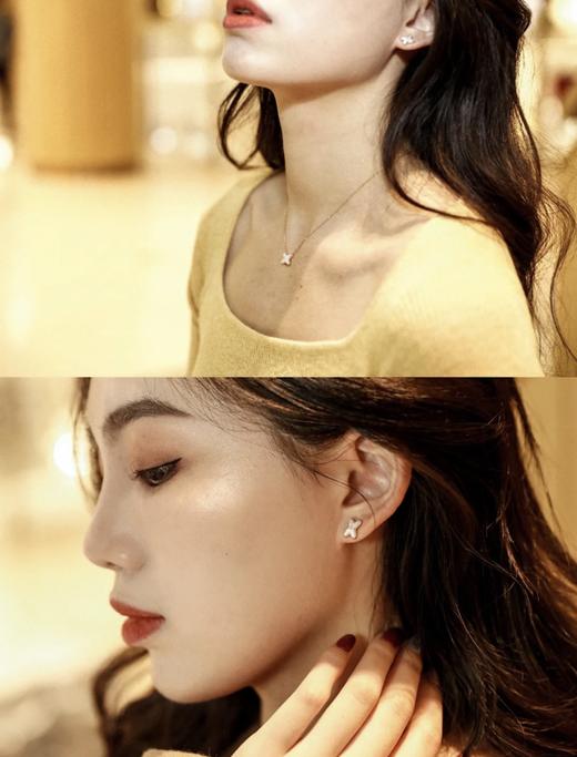 尚美巴黎 欢缘耳钉 经典白贝母交叉耳钉（XK） 商品图2