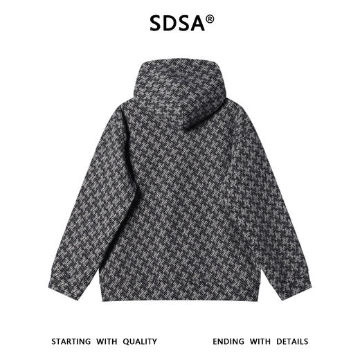 WY1313SDSA男士秋冬新款痞帅男装简约撞色宽松抽绳连帽卫衣百搭套头上衣 商品图5