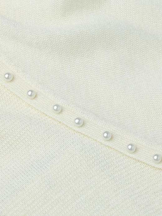 黑色半高领珍珠装饰针织衫，木耳边设计 + 泡泡袖 + 软糯质感，解锁冬日通勤与约会的精致气质与保暖穿搭 商品图3