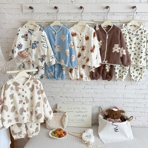 【69元起2套】儿童雪粒绒家居服套装 冬季加绒加厚保暖睡衣 商品图6