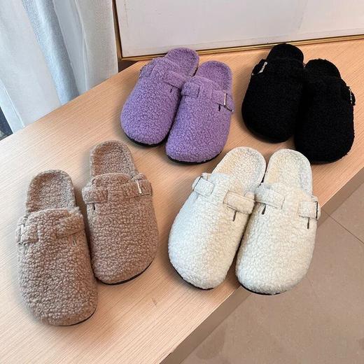 D111339女士冬季包头拖鞋冬季加绒加厚休闲鞋 商品图0
