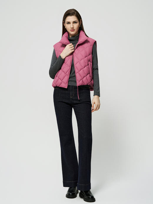 【菱形无袖鹅绒马甲】25年秋冬新品女士轻薄款无袖白鹅绒保暖百搭外套 商品图2