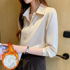 加绒加厚衬衫女设计感小众，复古港味上衣醋酸缎面衬衣KQL-617T8016 商品缩略图3