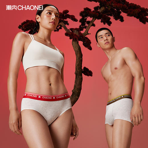 潮内女士莫代尔麻灰三角内裤&男士莫代尔麻灰内裤 商品图5