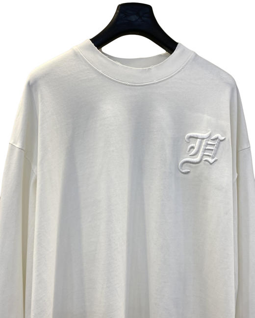 中性款破损刺绣长袖T恤ba009 商品图2