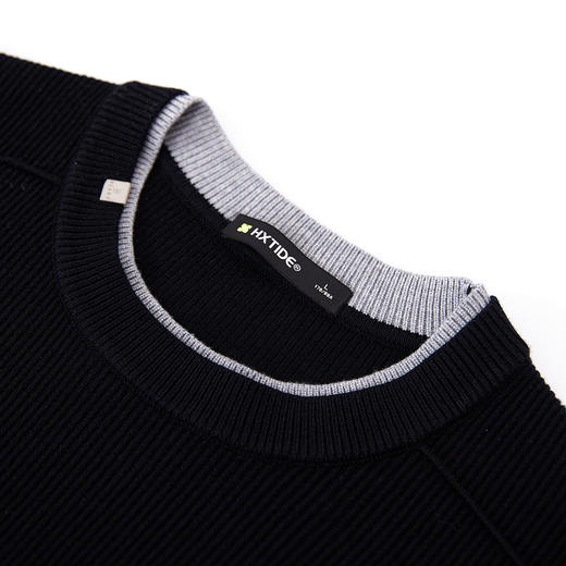 【新品上新】HX 冬季假两件圆领毛衫S107544118101 商品图2