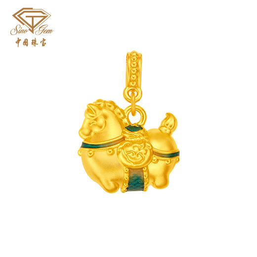 黄金萌趣唐马吊坠 生肖马足金吊坠 商品图10