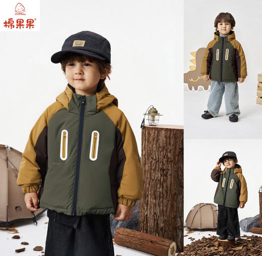 棉果果冬季新品男童涤丝纺羽绒保暖加厚滑雪服滑雪羽绒服M412102925623 商品图0