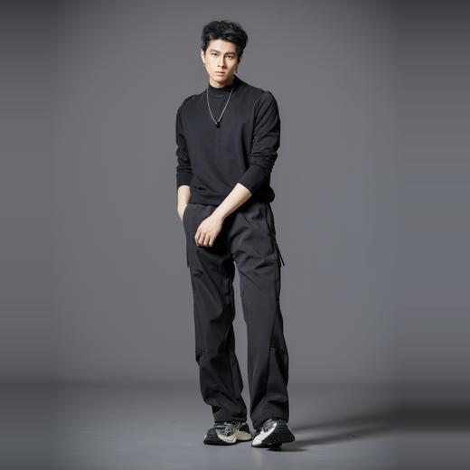 PINLI品立2025冬季新款男士加绒加厚纯色百搭宽松直筒休闲长裤潮GD253117179 商品图3