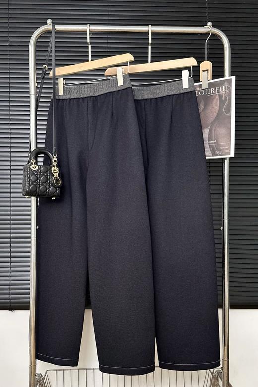 D111314女士明线双针新版冬季遮胯显瘦老钱斜纹弯刀羊毛香蕉裤 商品图4