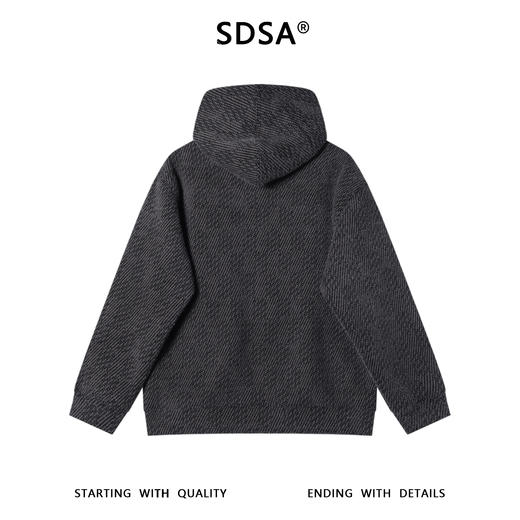 WY1311SDSA男士秋冬新款痞帅男装简约时尚肌理感设计抽绳连帽卫衣百搭 商品图4