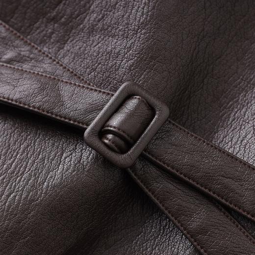 「高货wl」全新升级【铂金会员441/天猫599/差价158】(99308)洛诗琳2025秋冬气质通勤蛋白皮马甲外套直筒半身裙两件套 商品图4