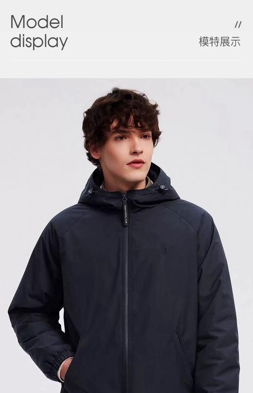 D111371秋季男士连帽加绒加厚夹克休闲棉服时尚拉链外套 商品图7