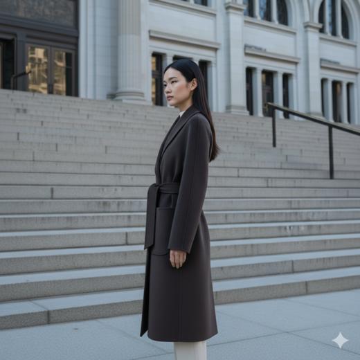 双面手工羊绒大衣 商品图4