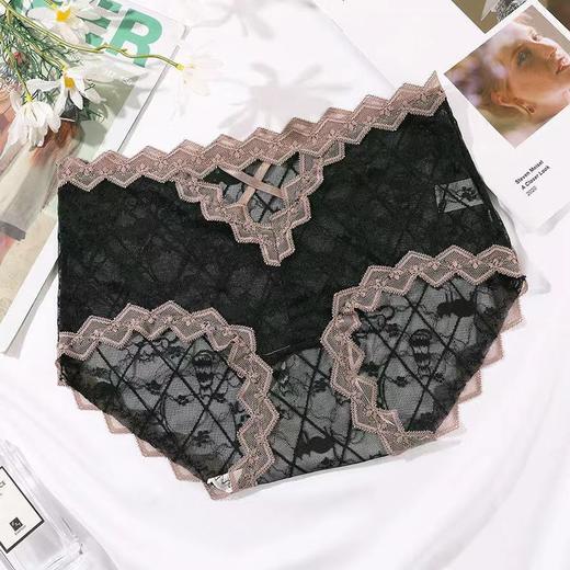 性感蕾丝内裤女生中腰镂空纯欲舒适透气少女纯棉裆大码三角裤头 商品图9