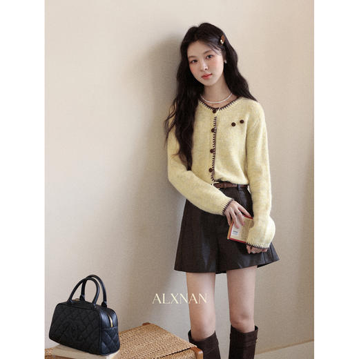 鹿向南「摩登型格」时髦复古风咖色皮裤女秋冬小个子休闲A字短裤 商品图3