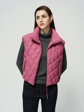 【菱形无袖鹅绒马甲】25年秋冬新品女士轻薄款无袖白鹅绒保暖百搭外套