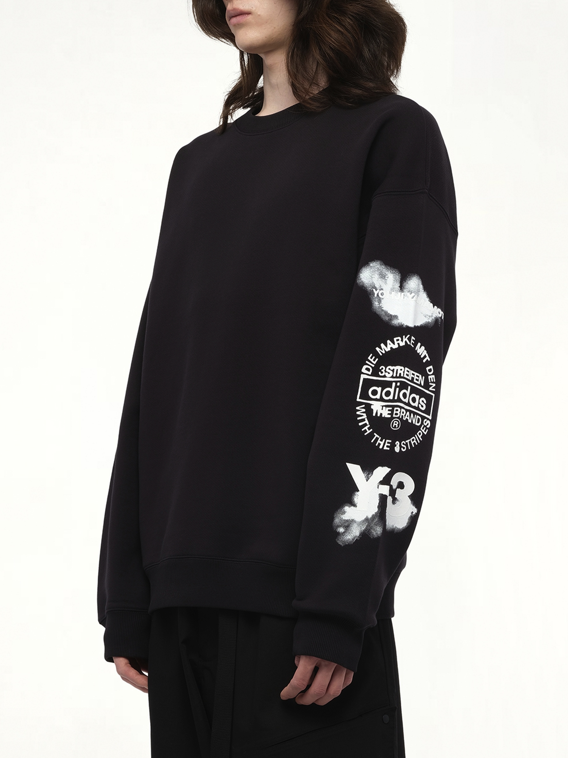 25新品 涂鸦款Y-③艺术印花 宽松套头加绒厚卫衣 WY942