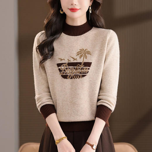 半高领针织打底衫，洋气内搭上衣短款毛衣CC-103-7998 商品图2