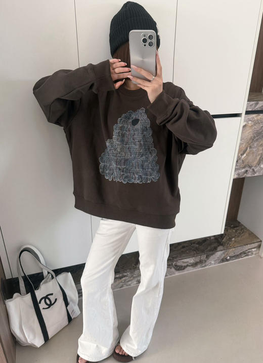 【秒杀价已调 直接拍】JNBY 松弛感 抽象 潦草小狗 图案 宽松套头卫衣 商品图8