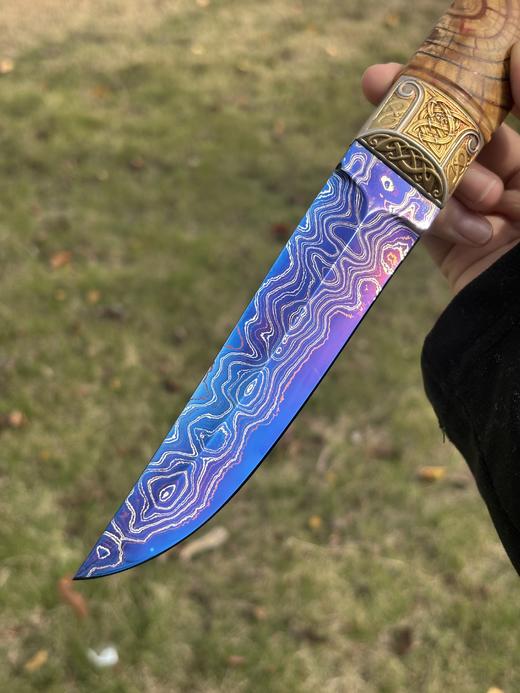 三希堂  现代刀  卷草星空小猎 未开刃 商品图5