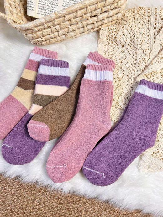 D111353一组八双装秋冬加厚毛圈中筒袜男女同款 商品图7