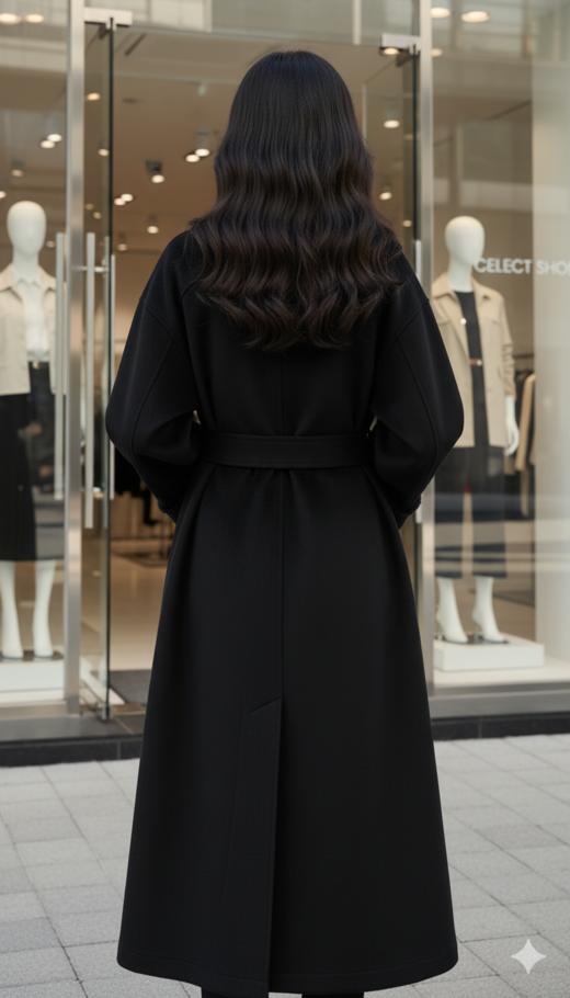 落肩宽松袖拼接廓形风衣（附腰带） 商品图2