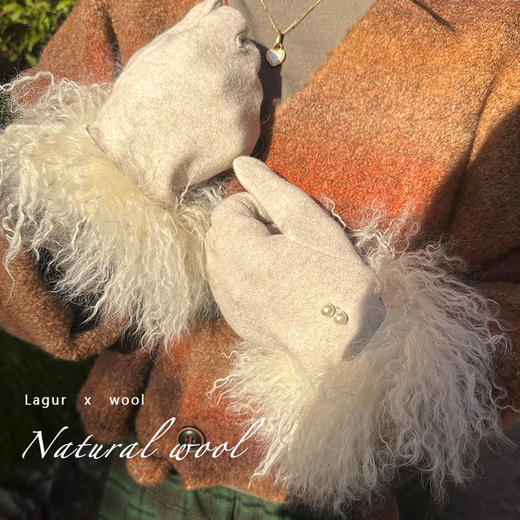 奶味~无需打理「羊毛皮草手套」加厚加绒保暖触屏女冬季开车骑行 商品图0