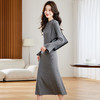 轻熟简约风针织连衣裙，高级感修身中长款过膝打底内搭毛衣裙CC-22-2818 商品缩略图3