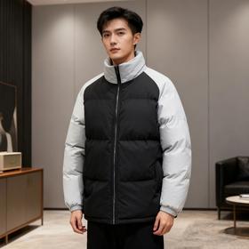 【高密度防风防泼 撞色可选】宽松百搭拼接撞色棉衣外套（A87-DQC5368）