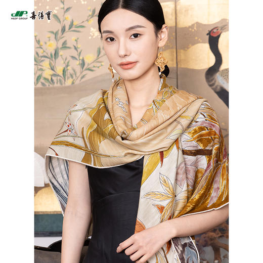 喜得宝秋冬款双面繁宇之境·丝毛大方巾百搭披肩130cm*130cm 商品图0