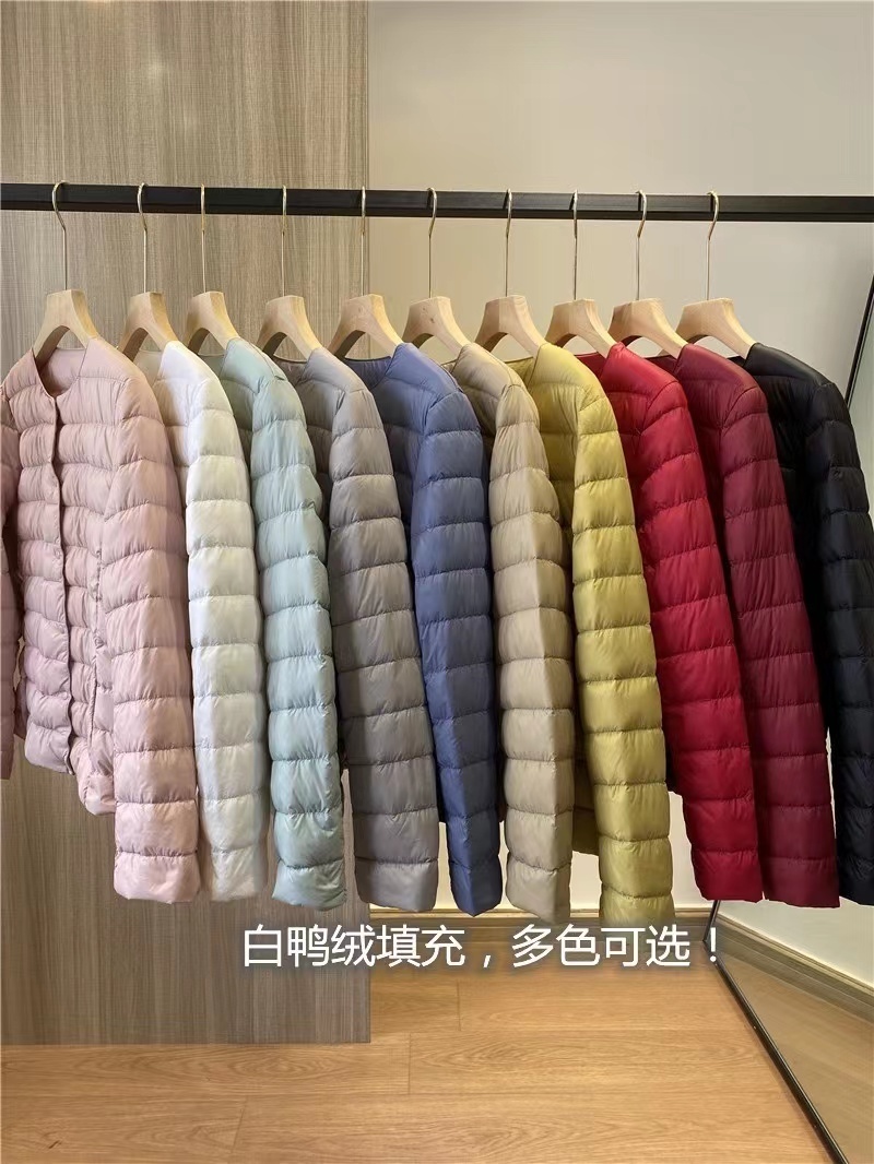 【90白鸭绒 轻薄款内胆羽绒服女】保暖短款 圆领 内穿打底外套