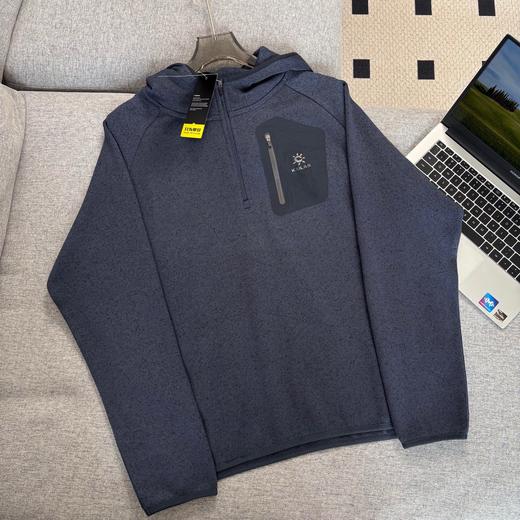 D111324男款亲肤舒适抓绒连帽半拉链卫衣外套 商品图7