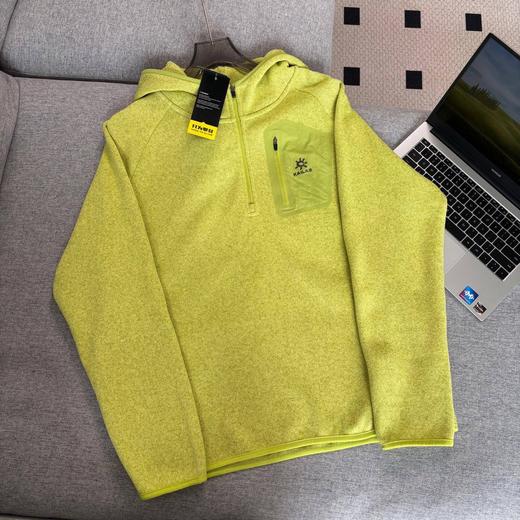 D111324男款亲肤舒适抓绒连帽半拉链卫衣外套 商品图8