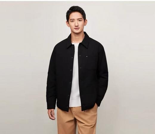 D111373秋冬男防水耐磨衬衫领无绗缝羽绒服外套 商品图3