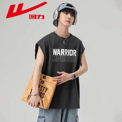 回力纯棉T恤男士2025夏季新款美式复古重磅背心宽松潮流无袖上衣 商品图3