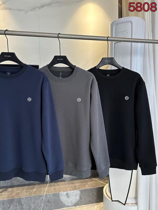 D111327加绒加厚冬季情侣款双面加绒圆领卫衣 商品图3