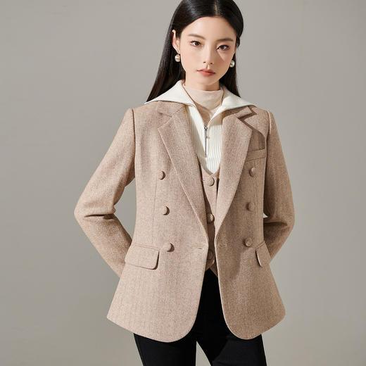 剩XL【芳外】绵羊毛外套马甲两件套8T23DG1409 商品图1